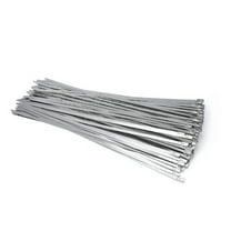 50 Pcs Metal Zip Ties 11.8 Inch, Heavy Duty 304 Stainless Steel Self-Locking Cable Ties, for Outdoor Fence, Cables, Pipes, Vehicles, Farms, Automotive Parts, Exhaust Wraps, Silver - B