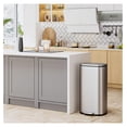 thumbnail image 3 of TiaGOC Trash Can, Stainless Steel Garbage Can with Silent Lid, Durable Pedal & Inner Bucket, Pedal Garbage Bin for Kitchen Inside Outside (30L, Silver), 3 of 7