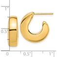 thumbnail image 4 of 14K Yellow Gold Polished J-Hoop Post Earrings (Width 6) (Length 17.75) - Jbsp, 4 of 5
