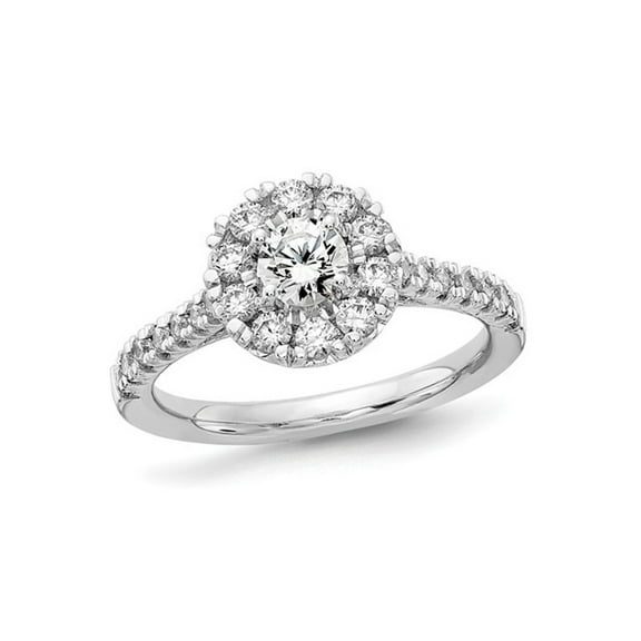 1.00 Carat (Ctw D-E-F, VS1-VS2) Lab Grown Diamond Engagement Halo Ring in 14K White Gold for Women