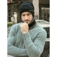 thumbnail image 2 of Spencer 2Pcs Winter Hats Scarf Set Warm Knitted Beanie Hat Thick Fleece Lined Skull Cap Head Neck Warmer for Men Women, 2 of 6