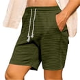 thumbnail image 2 of CaComMARK PI Shorts for Men Waffle Beach Shorts Fashion Casual Drawstring Elastic Printing Design with Pockets Shorts Army Green 8(L), 2 of 6