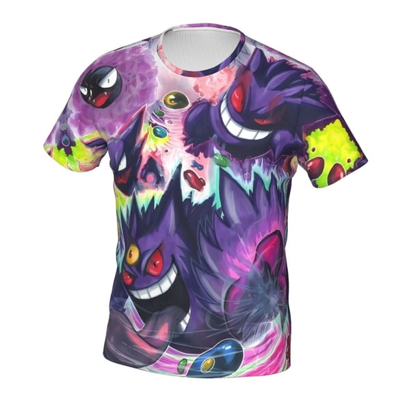 Gengar Unisex 3d Pattern Printed Short Sleeve T-Shirts Casual Graphics Tees For Men Women Teen Small