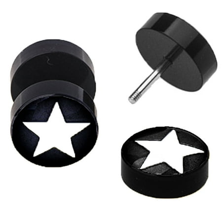 Bodyj4you Fake Plugs Glow In The Dark Star Earrings 16g Studs Bodyj4you Fake Plugs Glow In The Dark Star Earrings 16g Studs Cheater Jewelry