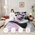 thumbnail image 4 of Manfei Contemporary Abstract Full Size Comforter Sets, Watercolor Aesthetic Bedding Comforter Set, Lilac, Black and Gray, Black Reversible 3pcs, 1 Comforter and 2 Pillowcases, 4 of 6