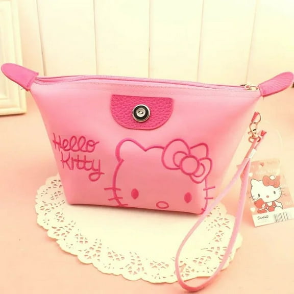 HelloKittys Bag Cartoon Cosmetic Bag Large Capacity Waterproof Bathroom Storage Bag Kawaii Cat Cosmetic Box Sanrio Coin Purse