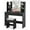 Black, variant on Costway Makeup Vanity Desk with Lighted Mirror Charging Station 3-Color Dimmable LED Lights White