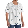 thumbnail image 4 of Wukai Hand Drawn Turtle Men's Casual Short-Sleeve Button Down Shirt - Lightweight Summer Dress Shirt for Daily Wear-Large, 4 of 7