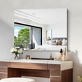 thumbnail image 2 of VONIGEE 30x40 Inch Frameless Bathroom Mirror, Rectangle Wall Mirror with Polished Edge, Vanity Mirrors for Bathroom, Bedroom, Living Room, Hangs Horizontally or Vertically, 2 of 7