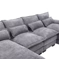 thumbnail image 6 of U-Shaped Sectional Sofa Couch Set, Modern Large Chenille Upholstered 4 Seater Sofa with Double Chaise and Padded Cushions, Modular Sectional Sofa Extra Wide Chaise Lounge for Living Room, Light Gray, 6 of 7