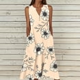 thumbnail image 2 of Ruimatai Women's Summer Casual Dress V-Neck Sleeveless Ruffles Belted Loose Fit Maxi Dress for Vacation and Daily Wear, 2 of 6
