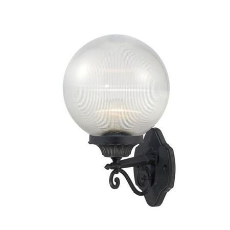 

HomeRoots 399228 17 x 9.88 x 12 in. Havana 1-Light Matte Black Wall Light with Clear Prismatic Acrylic Globe