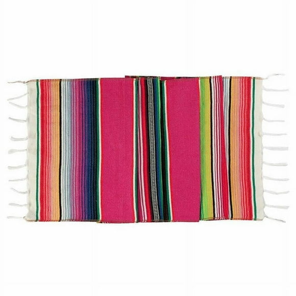 Mexican Serape Striped Table Runner Colorful Shawl Fiesta Deco For W9M9 R6D