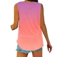 thumbnail image 3 of Women Pullover Tank Tops Lightweight Stretch V-neck Sleeveless Gradient Color Lounge Loose Summer Relaxed Blouse Fitted Cool Wide Strap Trendy Camisole, 3 of 7