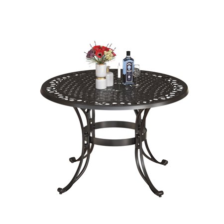 42 Inch Outdoor Patio Table Cast Aluminum Bistro Round Dining Table With Umbrella Hole Conversation Table On Walmart Accuweather Shop