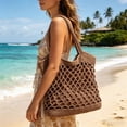 thumbnail image 2 of Miaoju Crochet Tote Bag for Women, Knit Shoulder Handbag, Lightweight Reusable Shopping Bag, Summer Beach Woven Purse, White, 2 of 5