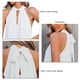 thumbnail image 2 of Camiseta Sin Mangas De Verano, Poliéster Suave A La Moda, Cómoda, Con Correa Trasera, Cuello Halter, Camiseta Sin Mangas Para La Vida Diaria OTVIAP Blanco L, 2 of 6