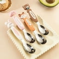thumbnail image 5 of 18/8 Stainless Steel Children's Spoon Set , Silicone Animal Shaped Handle, Bpa Free Children's Travel Silverware Suitable for Children Aged 3-6 as Christmas Gifts, 5 of 6