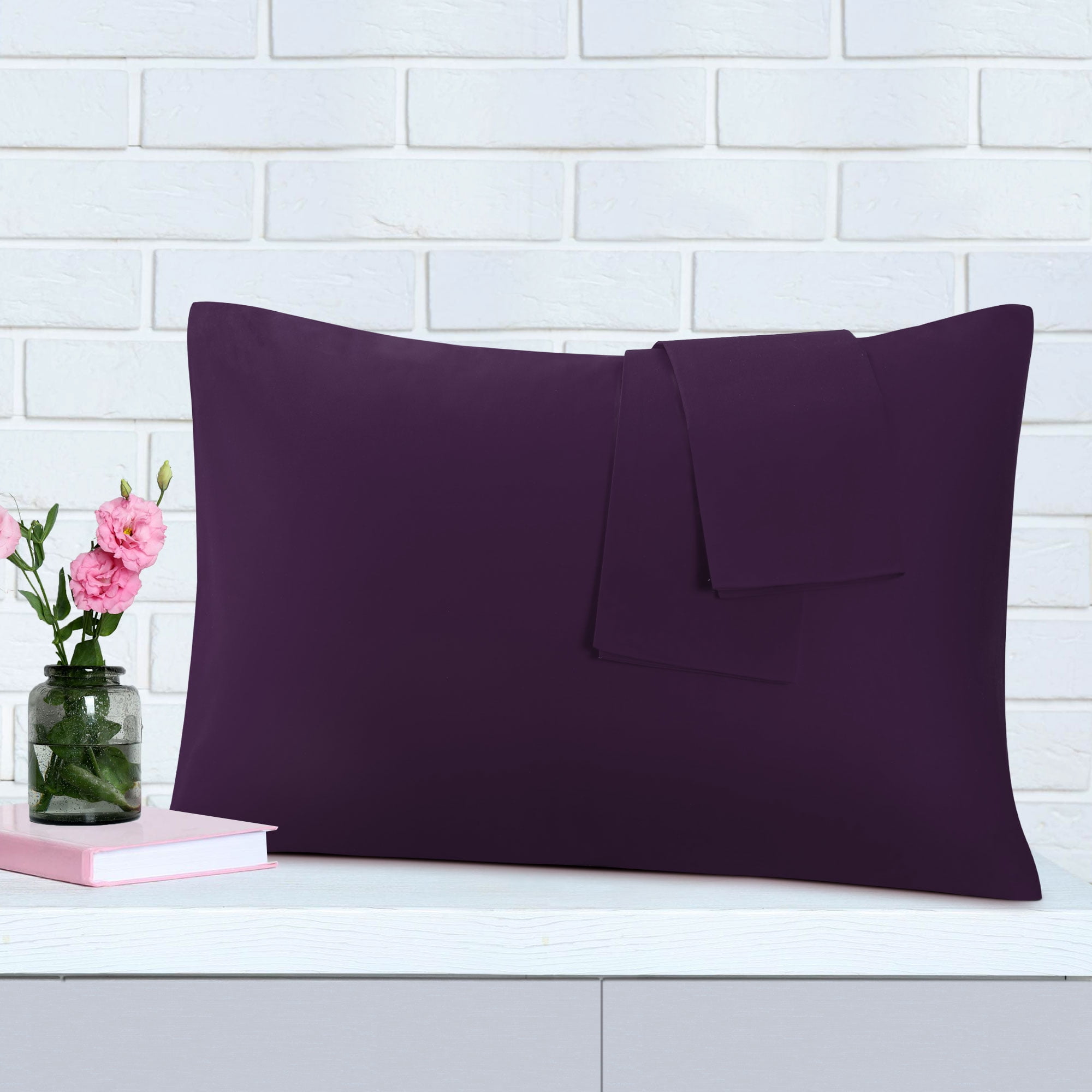 Unique Bargains 6 Piece Breathable Egyptian Cotton Pillow Case Cover Deep Purple King