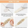 thumbnail image 3 of 3 Pcs Rhinestone Appliques with Beads 3.9x1.4inch Iron on Hotfix Appliques Glass Crystal Pearl Rhinestone Appliques Flower Pattern Sew on Decals for Bridal Dress Sash Belt, 3 of 6