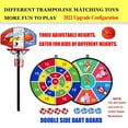 thumbnail image 2 of LANGXUN Outdoor Kid Mini Trampoline w/ Safety Net and Basketball Hoop, 2 of 7