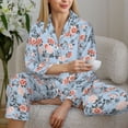 thumbnail image 4 of Wukai Rose Flowers Print Women's Pajama Set - Soft Long Sleeve Sleepwear for Comfort and Style-Small, 4 of 9