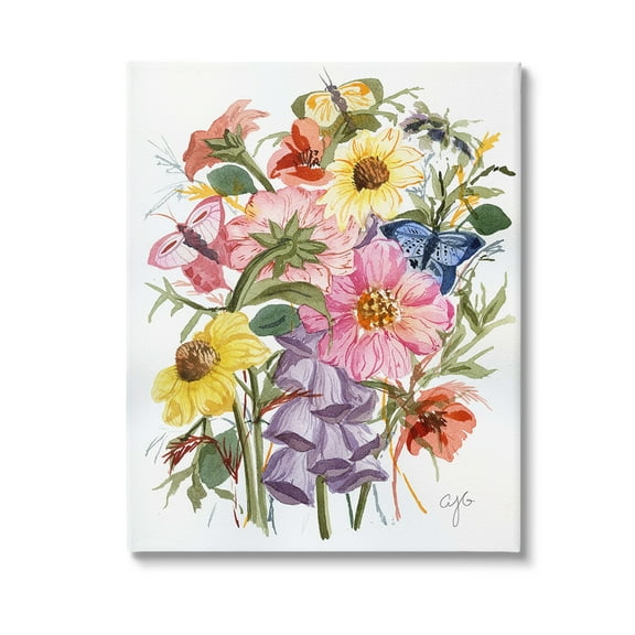 Stupell Industries Varied Cottage Floral Bundle Botanical & Floral Painting Gallery Wrapped Canvas Art Print Wall Art, 16 x 20