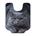 thumbnail image 2 of Cat Toilet Rug U Shaped Washable Soft and Absorbent Bathroom Rugs Non Slip Bath Mat Machine Wash Bathroom Contour Rug for Toilet Base, 16 x 20 Inch B, 2 of 6