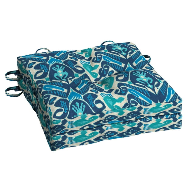 Mainstays Sego Bay 15x15in. Outdoor Square Bistro Cushion, Set of 2