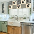 thumbnail image 4 of Farmhouse Rooster Kitchen Curtain Valance 54W x 18H Rod Pocket Chicken Farm Rustic Black White Buffalo Plaid Check Window Treatment for Living Room Bedroom Bathroom Laundry, 4 of 6
