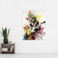 thumbnail image 2 of Guitarist Playing Electric Guitar Music Solo Vibrant Modern Splat Paint Watercolour Illustration Extra Large XL Wall Art Poster Print, 2 of 3