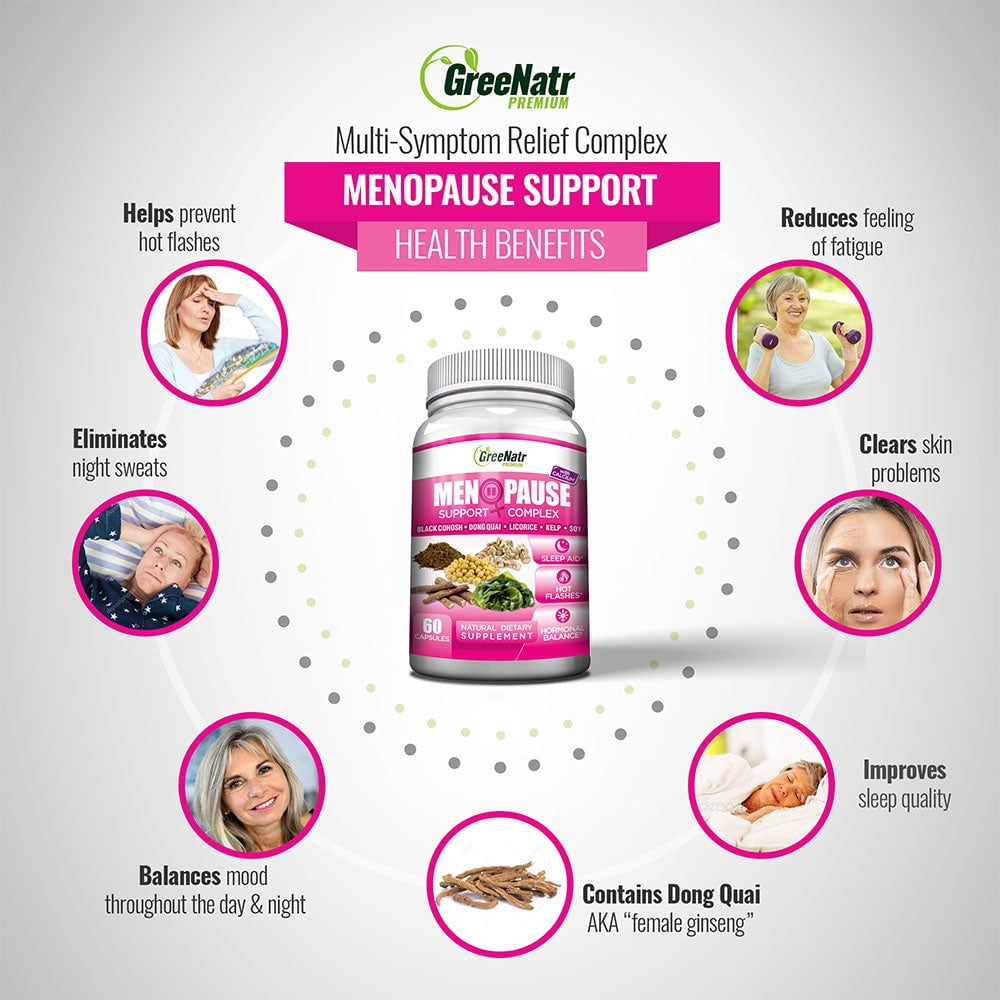 Buy GreeNatr Herbal Menopause Support Complex for Hot Flashes, Night