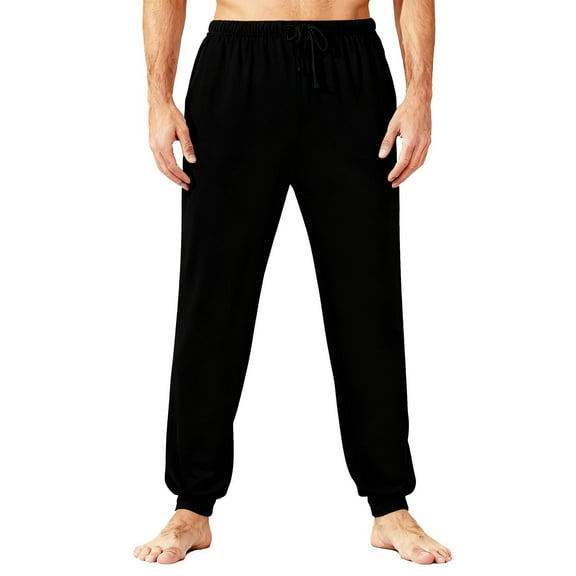 LEKWK Yoga Pants for Men Slim Fit Soft Breathable Fabric Yoga Pants Elastic Waist Lightweight Texture Gym Pants Athletic Gym Wear