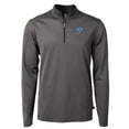 thumbnail image 2 of Men's Cutter & Buck Black Los Angeles Rams Big & Tall Virtue Eco Pique Micro Stripe Tri-Blend Quarter-Zip Jacket, 2 of 3