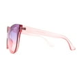 thumbnail image 3 of Womens Oversize Cat Eye Chic Horn Rim Shield Sunglasses Pink Purple Pink, 3 of 4
