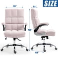 thumbnail image 2 of BUPPLEE Executive Office Chair Velvet Ergonomic Style, Swivel Flip-Up Arms, 2 of 9