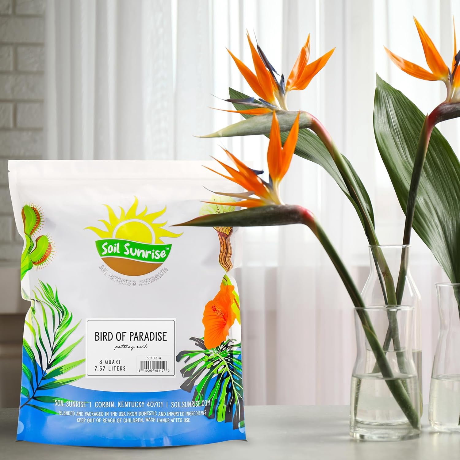 Bird of Paradise Potting Mix (8 Quarts) All Natural Mix for Indoor/Outdoor Container Tropical Plants