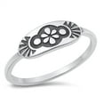 thumbnail image 1 of Sterling Silver Floral Designer Ring Size 7, 1 of 3