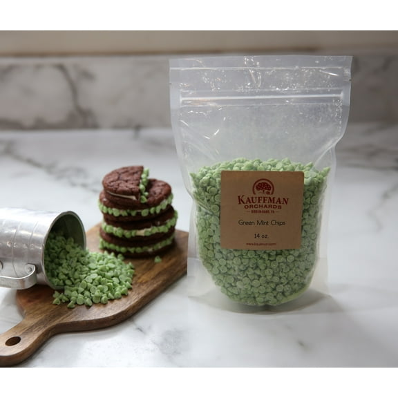 Kauffman Orchards Mint Drops, Green Cookie Baking Bits, 14 Ounce Bag