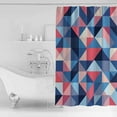 thumbnail image 2 of Blue Pink Abstract Shower Curtain, 60" x 72", Geometric Modern Art Waterproof Bathroom Curtain Washable Shower Curtain Set with 12 Hooks, 2 of 6
