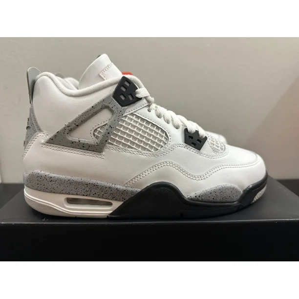 N I-K-E A i r-Jor-dan 4 RETRO OG GS WHITE CEMENT SIZE 6Y IB4171-100 100% AUTHENTIC