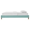 thumbnail image 4 of Platform Bed Frame, Queen Size, Velvet, Blue, Modern Contemporary Urban Design, Bedroom Master Guest Suite, 4 of 6