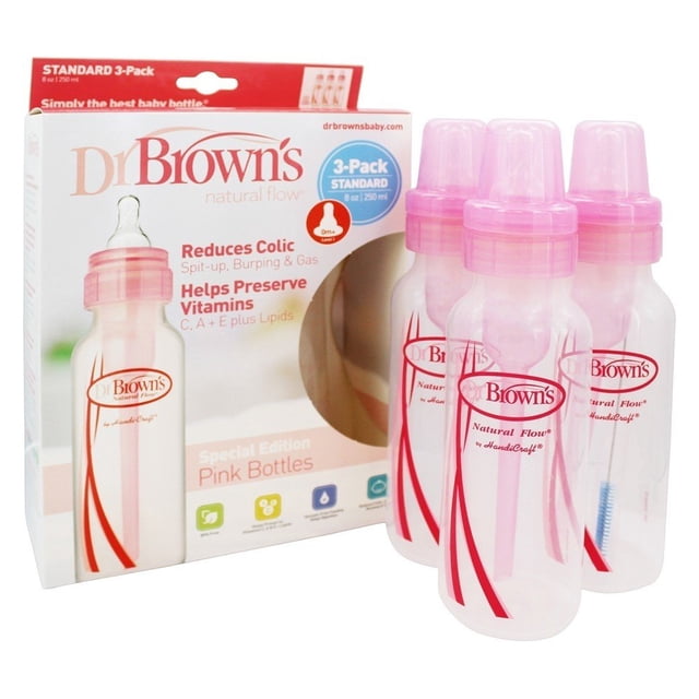 Set de 3 Biberones Dr. Brown's Natural Flow 250 ml Rosa