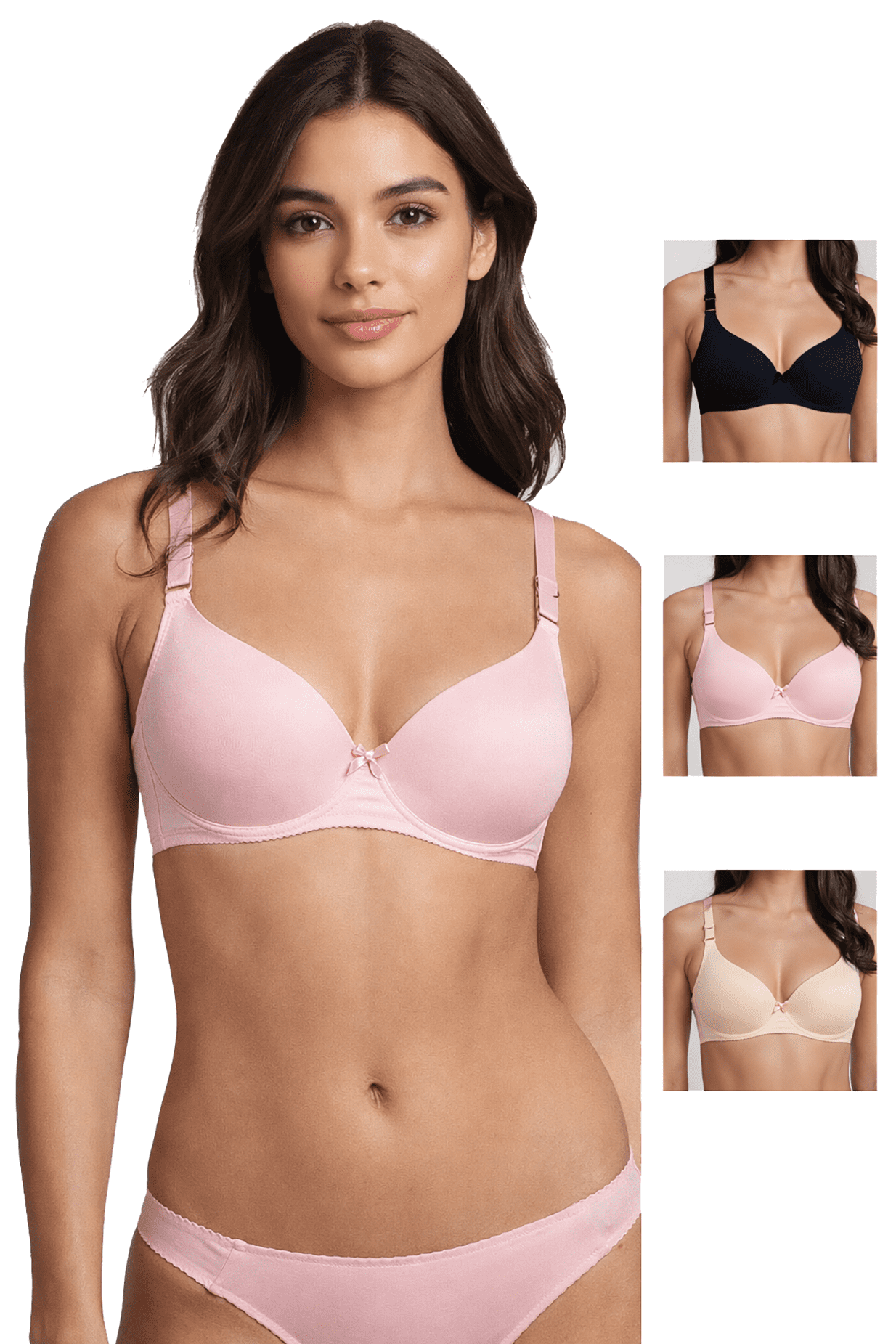 Pink Lover 6 Packs Women A Cup Full Cup Regular Padded Everyday Wear 30A 32A 34A 36A Bra (34A)