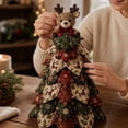 thumbnail image 3 of DIY Handmade Quilted Fabric Christmas Tree Decor,Patchwork Cloth Mini Xmas Tree with Plush Topper,Rustic Farmhouse Tabletop Ornament for Holiday Dining Mantel Home Christmas Decoration, 3 of 7