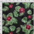 thumbnail image 4 of oneOone Polyester Spandex Black Fabric Tropical Hibiscus Floral Sewing Craft Projects Fabric Prints By Yard 56 Inch Wide, 4 of 6