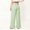 thumbnail image 4 of Miluxas Women Trendy Plaid House Pants Soft Comfy Elastic Waist Pajama Pants Casual Ruffle Hum Trousers with Pockets Green, 4 of 7