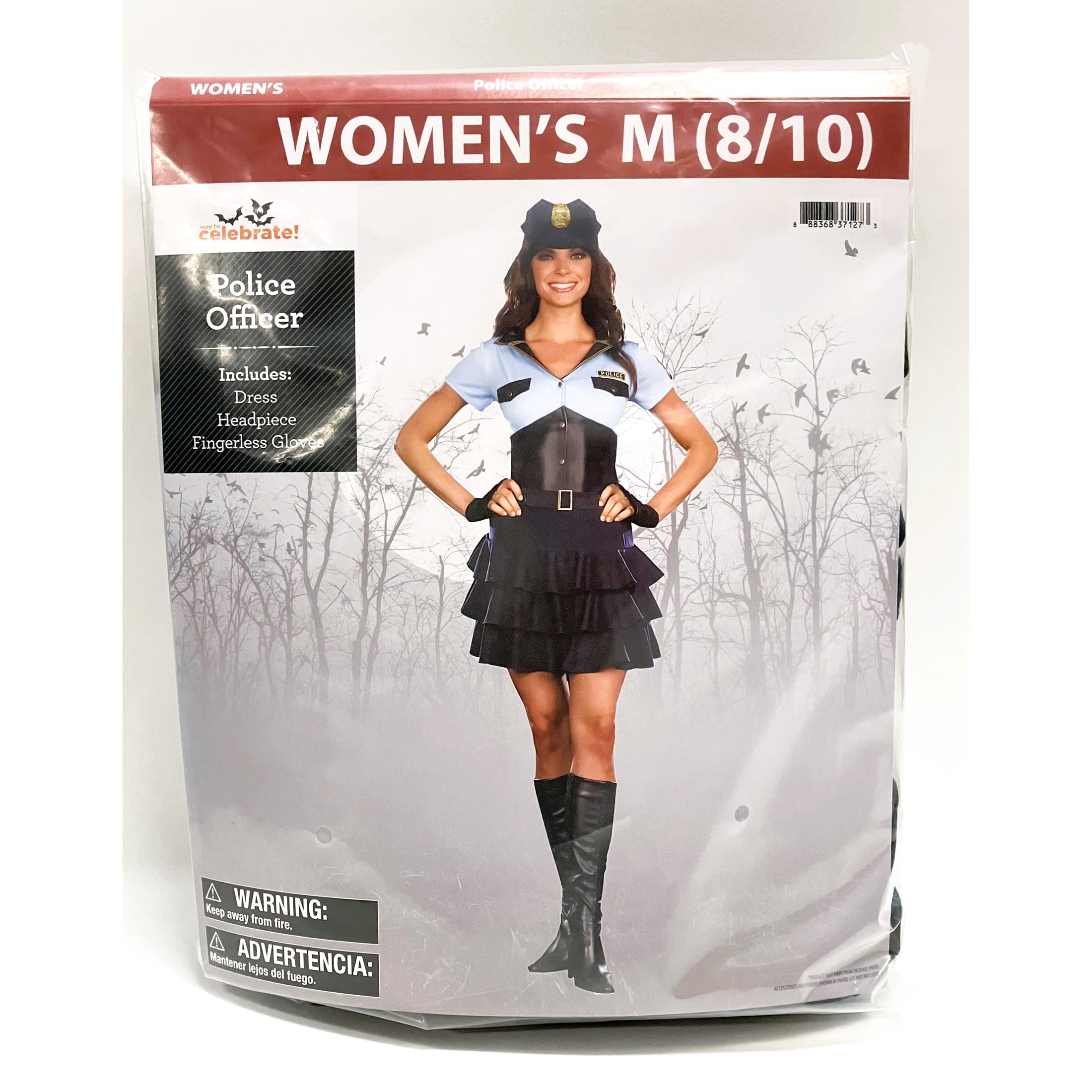Police Officer Dress, Halloween Costume for Adults, Women's Size M (8/10), by Way to Celebrate