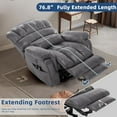 thumbnail image 2 of Large Tall Man Power Lift Recliner Chair with Massage & Heat, Dual Motor Lay Flat Electric Lift Sleeper Recliner w/Extended Footrest, Lumbar Pillow, USB & Type-C Ports, Pockets, Grey, 2 of 7