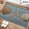 thumbnail image 3 of 2D Flat, 2D Flat, 1pc a Flat Starfish And Shell Design Anti-Slip Mat Made of Flannel, Featuring a Soft Plush Texture. Ideal for Use in Bathrooms, Doorways, Kitchens, Living Rooms, 3 of 14